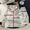 Pijama infantil de estilo coreano para niñas, algodón nube, manga larga para primavera y otoño, ropa de casa para niñas pequeñas, conjunto de dibujos animados