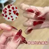 Rinestones Súper Brillantes Rojos para Uñas, Cubo de Azúcar, Corazón Inclinado, Cristales Cuadrados Gruesos con Base Cónica, Rinestones Rojos Chinos Versátiles de Lujo Ligero para Uñas