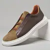 Sapatos Casuais Masculinos Estilo Retrô Simples Patchwork Combinação de Cores Sapatos Esportivos Leves Confortáveis Sensação no Pé Cabedal de Couro Sapatos Masculinos