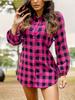 Vestido camisa elegante de manga larga a cuadros con solapa, popular en TEMU Amazon, nuevo para Primavera y Otoño 2024