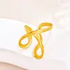 Moda Europeia e Americana Anel Exagerado de Aço Inoxidável para Mulheres Ouro 18K Simples Estilo Ins Anel de Design de Ponta Joias Atacado