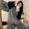 Pijama Espesso de Flanela Outono e Inverno para Mulheres Desenho Animado Doce Casual Manga Longa Pulôver Mais Vendido Roupas de Casa Venda Direta da Fábrica