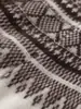Novo Suéter de Caxemira Jacquard Fair Isle Outono/Inverno para Mulheres, Gola Redonda, Manga Longa, Branco, Quente, Vintage, Caimento Solto, Suéter Base