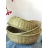 Cesta de bambu cesta de bambu com base cesta de frutas domésticas prato de frutas produtos de bambu artesanais cesta de pão cozido no vapor cesta de sobremesa cesta de bambu