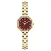 Relógio Feminino Goldie Retro Dourado com Mostrador Pequeno Octogonal, Aço Fino de Luxo Leve com Pulseira, Relógio de Pulso Quartzo à Prova d'Água, Estilo Francês Nicho