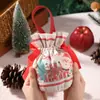 Bolsa Tote Criativa Véspera de Natal Bolsa de Maçã Bolsa de Presente de Natal Cordão de Natal Cordão Lona Presente Bolsa de Doces