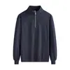 Nueva colección de otoño 2026 para hombre: Sudadera casual de manga larga, peso pesado, corte holgado, talla grande, con media cremallera y cuello alto, hecha de una mezcla de lana