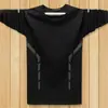 [Esencial de Otoño] Camiseta de Manga Larga con Cuello Redondo, Color Sólido Versátil de Corte Holgado para Hombre, Top Informal de Marca de Moda para Otoño