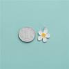 Colgante de Flor Sonriente con Gota de Pegamento Plata Esterlina S925 Rocío Blanco Mismo Colgante Collar DIY Cadena Clavicular Accesorios Colgante