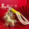 Nuevo Llavero de Caballo Pequeño Princesa de Oro Puro Colgante Creativo de Dibujos Animados Popular al por Mayor Encanto para Teléfono