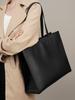 Bolsa Tote de Couro Genuíno de Grande Capacidade, Bolsa de Couro Bovino Preto para o Dia a Dia, Nova Pasta, Bolsa para Laptop, Bolsa de Ombro Versátil com Textura