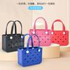 Bolsa de Playa Eva Spot del Fabricante Moda Simple Color Macaron Compras Cesta de Verduras DIY Hombro Agujero Bolsa