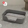 Inodoro para perros extragrande con diseño anti salpicaduras, entrada inclinada, valla alta, superficie plana para perros pequeños, accesorios para mascotas