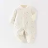 Mameluco para bebé, seda de morera de 40 g, acolchado y engrosado para otoño e invierno, unisex, adecuado para gatear y usar al aire libre, proporcionando calor