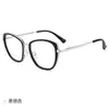 Gafas de Lujo Estilo Europeo y Americano Anti-Luz Azul Personalizadas Ojo de Gato Sin Graduación con Monturas de Doble Capa Al por Mayor Monturas Ligeras de Tr90 con Borde Dorado para un Aspecto Natural