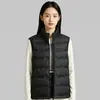 Chaleco ligero de plumón casual y cálido para ir al trabajo, chaqueta simple de invierno versátil a prueba de viento con cuello alto, top unisex