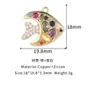 Venta Caliente Transfronteriza Chapado en Cobre Oro Real de 14K Serie Océano Caracola Tortuga Colgante Microincrustado de Circonita Accesorios para Joyería DIY