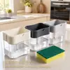 Dispensador de Líquido para Lavar Platos, Cepillo Limpiador de Ollas, Caja Dispensadora de Líquido Estilo Cocina, Estropajo, Cepillo para Lavar Platos, Dispensador de Jabón para Ollas, Cocina