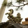 Estátua de Latão para Sucesso Imediato e Riqueza, Escultura Criativa de Cobre, Ornamento de Pet de Chá, Item Decorativo para Mesa de Escritório
