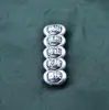 S9993D Plata Dura Carácter de Fortuna Lingote de Riqueza Cuentas Espaciadoras Cuerda Trenzada Tejida a Mano DIY Accesorios de Cuentas Etiqueta de Mano Plata Vintage Retro