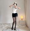 Secretária sexy sedutora uniforme lingerie sexy role playing camisa branca vestido justo saia curta paixão policial feminina