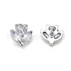 Pendientes de Botón F136 de Circonita Marqués en Forma de Corazón Completo, Pendientes para Cartílago Auricular, Joyería para Piercings de Aleación de Titanio G23, Pendientes para Lóbulo de la Oreja, Piercings para Labio
