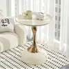 Mesa lateral para sofá de sala de estar para uso doméstico, mesa de centro móvil simple para balcón, mesita de noche creativa, mesa de café pequeña de moda de lujo ligero con forma de cintura