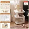 Mesa Auxiliar Móvil, Mesa Lateral de Hierro Forjado, Pequeña, Lujo Ligero, Sensación de Alta Gama, Ecológica, Uso Doméstico, Mesa de Café para Dormitorio, Estante de Almacenamiento para Mesita de Noche