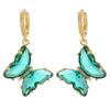 Aretes de Mariposa de Cristal, Aretes Elegantes y Únicos para Mujer, Aretes de Cristal, Suministro al por Mayor de Vendedores Ambulantes, Modernos y de Moda