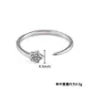 Anillo Abierto de Acero Inoxidable Estilo Europeo y Americano con Diamantes, Joyería Simple y Lujosa de Acero de Titanio, Anillo Versátil Minimalista Apilable para Mujer