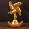 Cornucopia de aleación alrededor de molino de viento adornos para hacer riqueza en tesoro adornos metálicos creativos para hacer riqueza alrededor del molino de viento