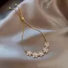 Pulsera Geométrica de Amor con Circonita Bañada en Oro Real Nicho Dulce Pulsera Versátil Joyería Elegante de Lujo Ligero de Gama Alta para Mujeres