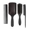 Pente Modelador de Cabelo Pronto para Uso Cabelo Cacheado Massagem Alisador Conjunto Preto de Quatro Peças Conjunto de Pentes para Modelar Cabelo de Barbearia