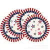Bestseller de Amazon: Manteles Individuales Redondos Antideslizantes con Estampado del 4 de Julio Día de la Independencia para Decoración de Mesa de Cocina