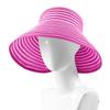 Chapéu de Verão para Mulheres, Chapéu de Praia com Proteção Solar, Chapéu de Sol para Exterior, Aba Larga, Dobrável, Chapéu de Palha com Topo Aberto, Aba Larga