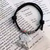 Pulsera de Cuerda Negra de Alta Venta con Candado de Seguridad Tejido Nueva Pequeña Serie Cuerda de Mano para Mejor Amigo Moda Versátil Pulsera de Candado de Seguridad para Pareja
