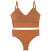Conjunto de Brasier Francés para Mujer Sin Aros Brasier Push-Up Fino Sexy Espalda Hermosa Copa Triángulo Sujetador Deportivo Conjunto de Dos Piezas