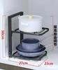 Estante para Ollas de Cocina Estante de Almacenamiento Estante de Almacenamiento Hierro Ajustable Sin Taladro Multicapa Estante Organizador para Artículos Varios Estante para Tazones para Cabello