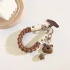 Ins Lindo Oso Beige Cabeza Estrella Colgante Lanyard para Teléfono Móvil Llavero de Coche Colgante Cadena Colgante Funda de Teléfono Móvil Universal D