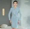 Vestido Blanco Profesional con un Elegante Estilo Femenino, Atuendo de Negocios Nuevo Estilo, Vestido Adelgazante con un Toque de Lujo, Adecuado para Entrevistas de Presentadores y Ropa Formal