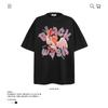 Camiseta masculina de manga curta, estilo americano, divertida, com estampa de anjo e desenho animado, tamanho grande, solta, casual, para casais, de meia manga