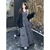Talla Extra Grande mm Estilo Suave Vestido Chaleco para Mujer Otoño Nuevo Reductor de Cintura Reductor de Edad Falda Larga Línea A Conjunto de Dos Piezas