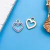 Mixto 30 flor de aleación de aceite púrpura amor pequeño colgante aretes hechos a mano pulsera accesorios de joyería diy venta al por mayor