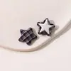 Parche Adorno de Botón de Estrella de Tela a Cuadros Retro Parche DIY Ropa Zapato Flor Aretes Joyería para Oreja Accesorios de Llavero