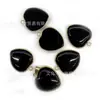 Venta caliente transfronteriza piedra natural ágata piedra de cristal rosa collar con colgante de amor bordeado colgante de corazón de melocotón accesorios de bricolaje