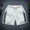 Shorts Finos de Verão com Três Listras Calças Esportivas Masculinas Secagem Rápida Elástico Juvenil Casual Solto para Corrida Calças Três Quartos