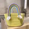 Canasta de Mano Arcoíris Regalo de Regreso Luna Llena del Bebé Año Viejo Banquete de los Cien Días de los Niños Regalo de Acompañamiento Caja de Regalo de Cumpleaños Tejida