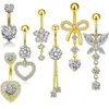 El Juego Más Vendido de Amazon de 7 Piezas de Anillos para Ombligo Acero Inoxidable Exquisito Zirconia Súper Brillante Clavo para Ombligo Piercing Corporal Listo en Stock