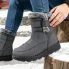 Botas de Nieve Nuevas para Mujer de Otoño e Invierno Múltiples Colores Disponibles Bloqueo de Temperatura Forro de Felpa Mixto Físico Lote Grueso Protección contra el Frío Zapatos de Algodón