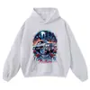 Moletom Streetwear Retrô Marca Tendência Carro Modificado Costa Oeste Processo Lavado e Desgastado Moletom Oversized